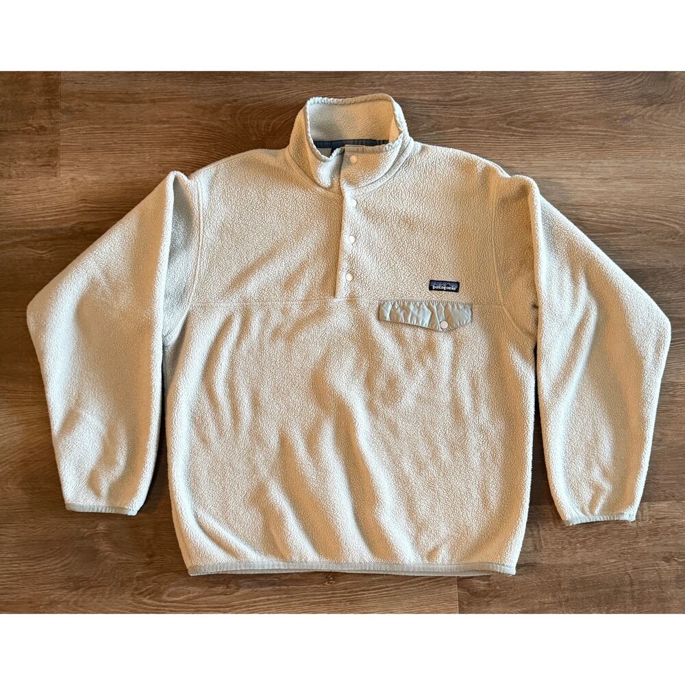 Patagonia Synchilla Snap-T Fleece Pullover Cream Off-White Men’s Medium